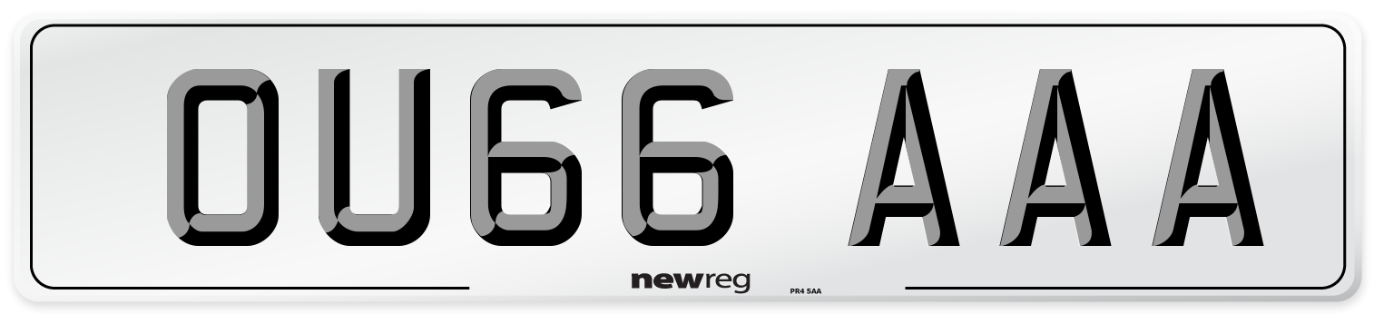 OU66 AAA Number Plate from New Reg